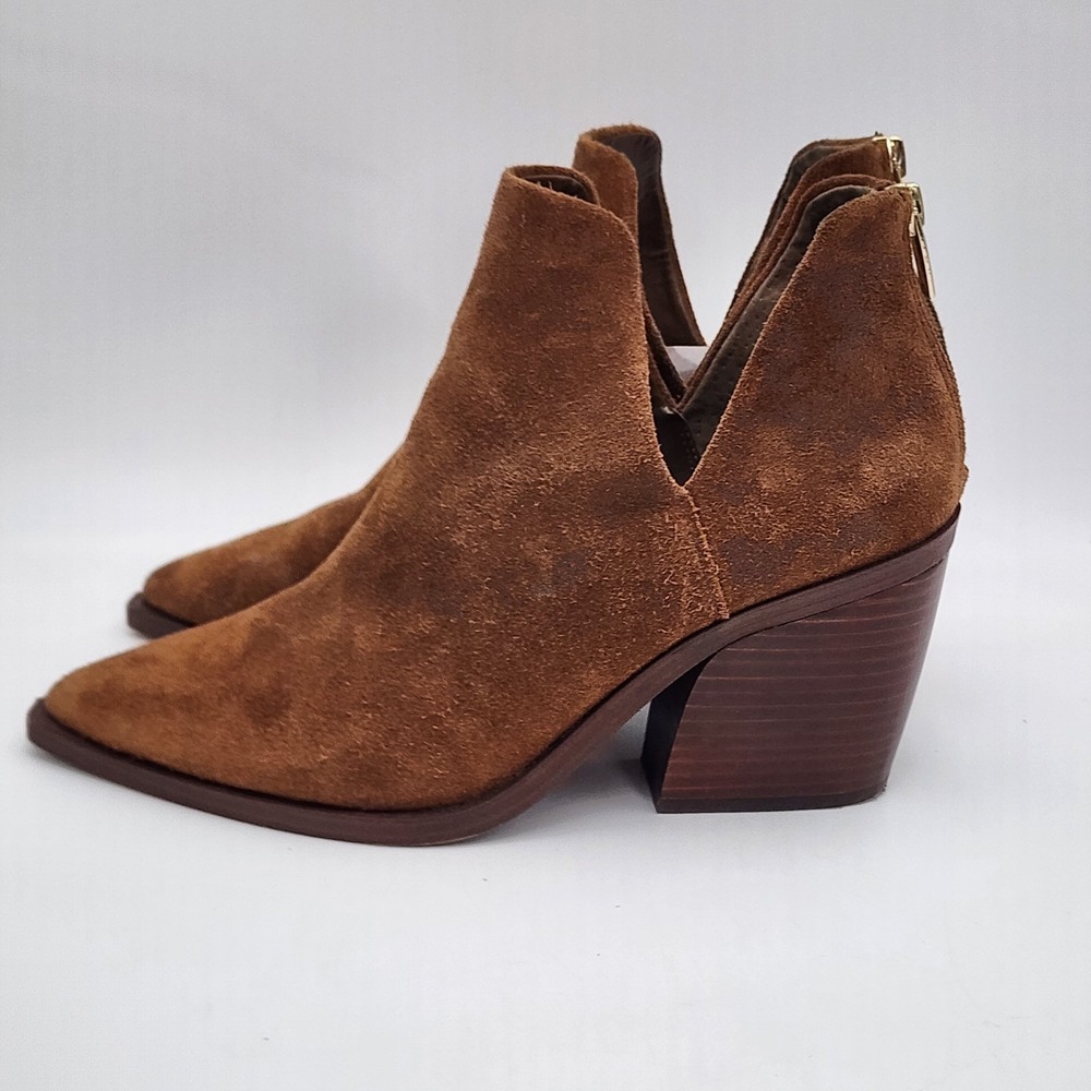 Vince Camuto Bibestie Women's Size 10 Ankle Boots Booties Suede Brown Zip - Picture 5 of 10